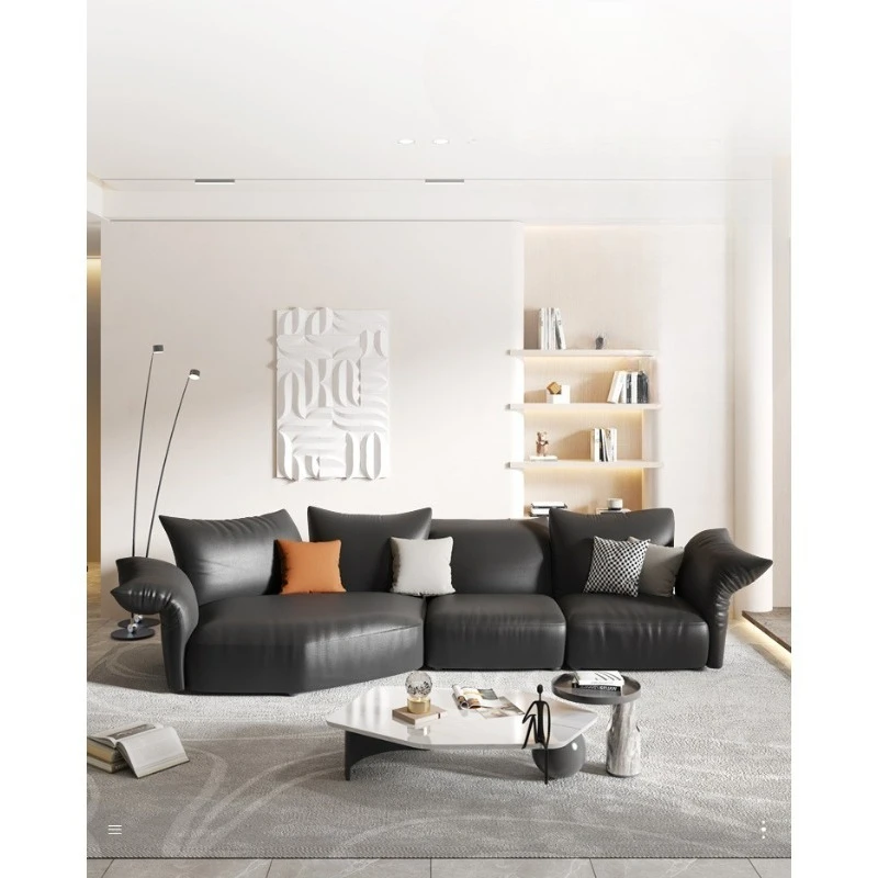 

Sofa Italian minimalist leather sofa special-shaped leather art sofa