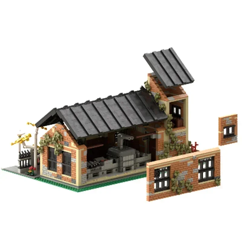 ChristmasStreet View Model Moc Building Bricks Old Canning Fish Factory Technology Modular Blocks Gifts  Toys DIY Sets Assembly
