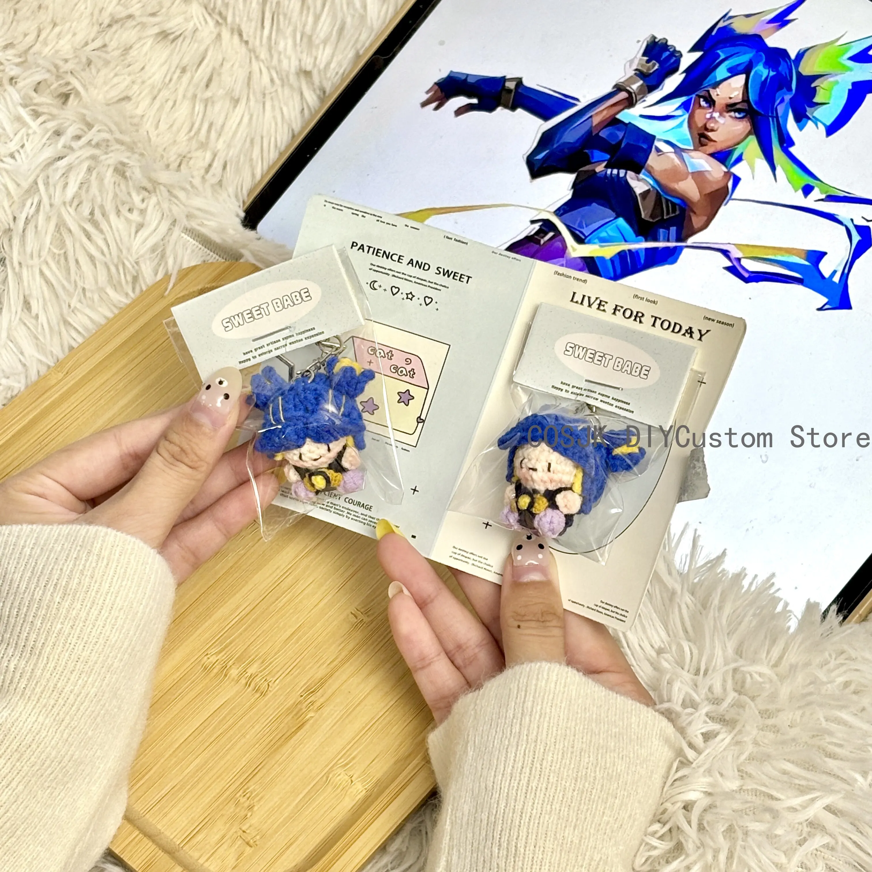 VALORANT neon Clove Gekko Killjoy Fade Viper Game Knit Body Mini Plush Stuffed Plushie Bag Pendant Cute Figure Keychain Gift view 4