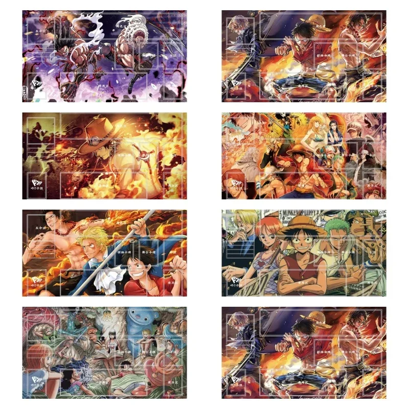 One Piece Monkey D Luffy Portgas D Ace Anime Game Character Classic Serie Cards Pad Self Made Rubber Collection Card Dueling Mat