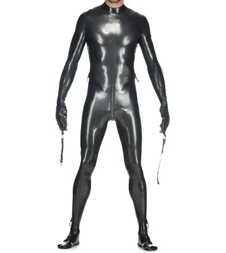 

100%Latex Rubber Gummmi Silver Men's bodysuit racing uniform party role special occasion hand customized 0.4mm XS-XXL