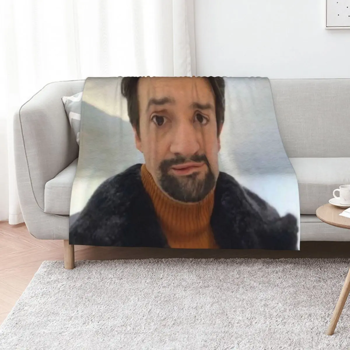 

manuel miranda lip bite meme Throw Blanket cosplay anime Blankets For Sofas Decorative Throw Soft Big Blankets