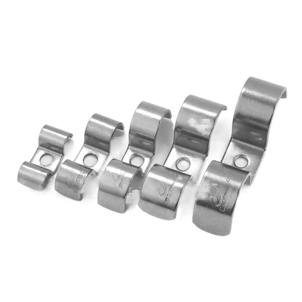 M6-M32 304 Stainless Steel Pipe Clamp Thickened M-Type Horseback Pipe Double Side Throat Hoop Saddle Buckle Hardware Fastener