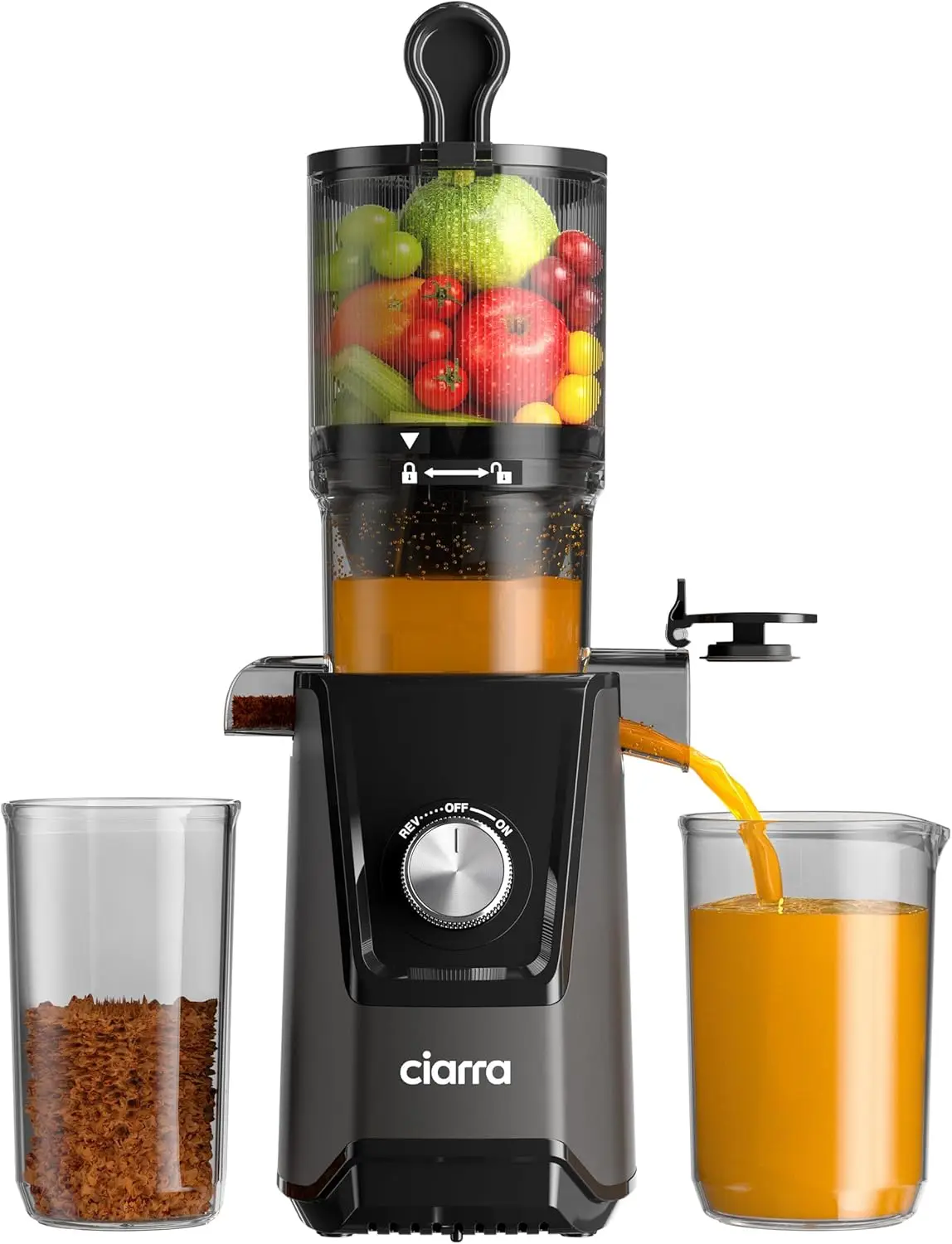 

Cold Press Juicer with 4.3" XL Feed Chute, Quiet Motor, 99% Juice Yield for Whole Fruits & Vegetables, Easy Clean