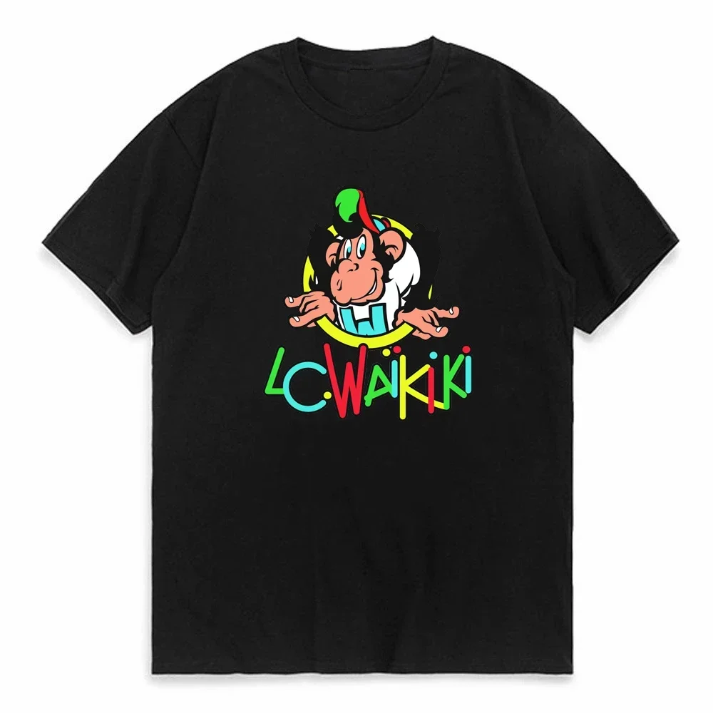 Men's Street Shooting Hip Hop Monkey T-shirt LC Waikiki Monkey Graphic Printed Cotton Tshirt Short Sleeve Beach Tee-shirt