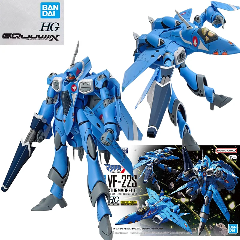 

BANDAI Genuine The Super Dimension Fortress Macross Anime Figure HG 1/100 VF-22 STURMVOGEL II MAXIMILIAN JENIUS USE Assembled