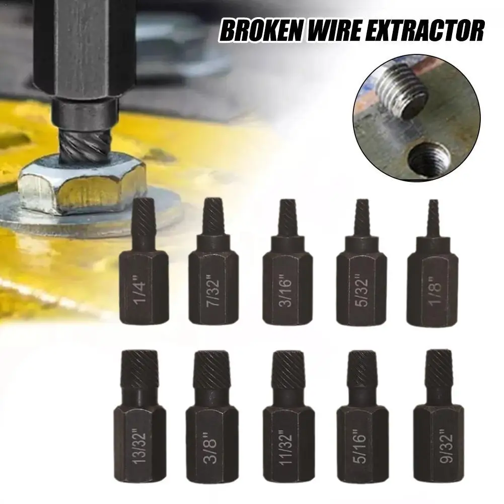 

10-piece Screw Extractor Set Multi Screw Sliding Teeth Broken Wire Broken Bolt Removal Tool Hex Screw Bolt Extractor