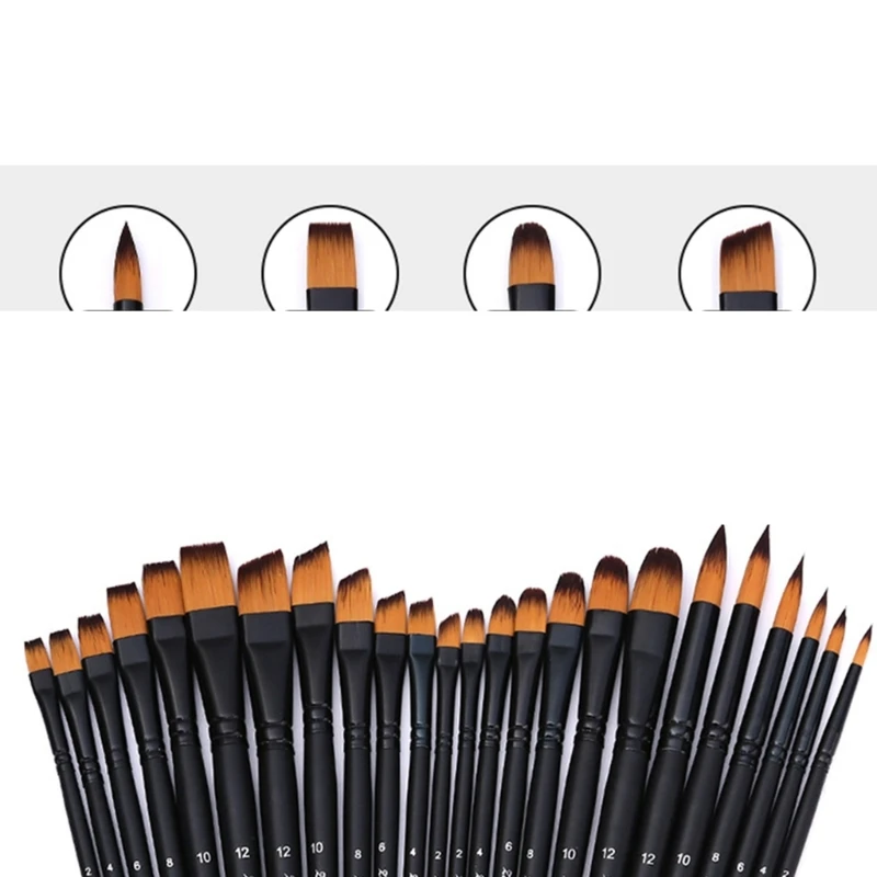 Bộ 6 cọ sơn Bộ cọ lông nylon Bàn chải vẽ tranh màu nước