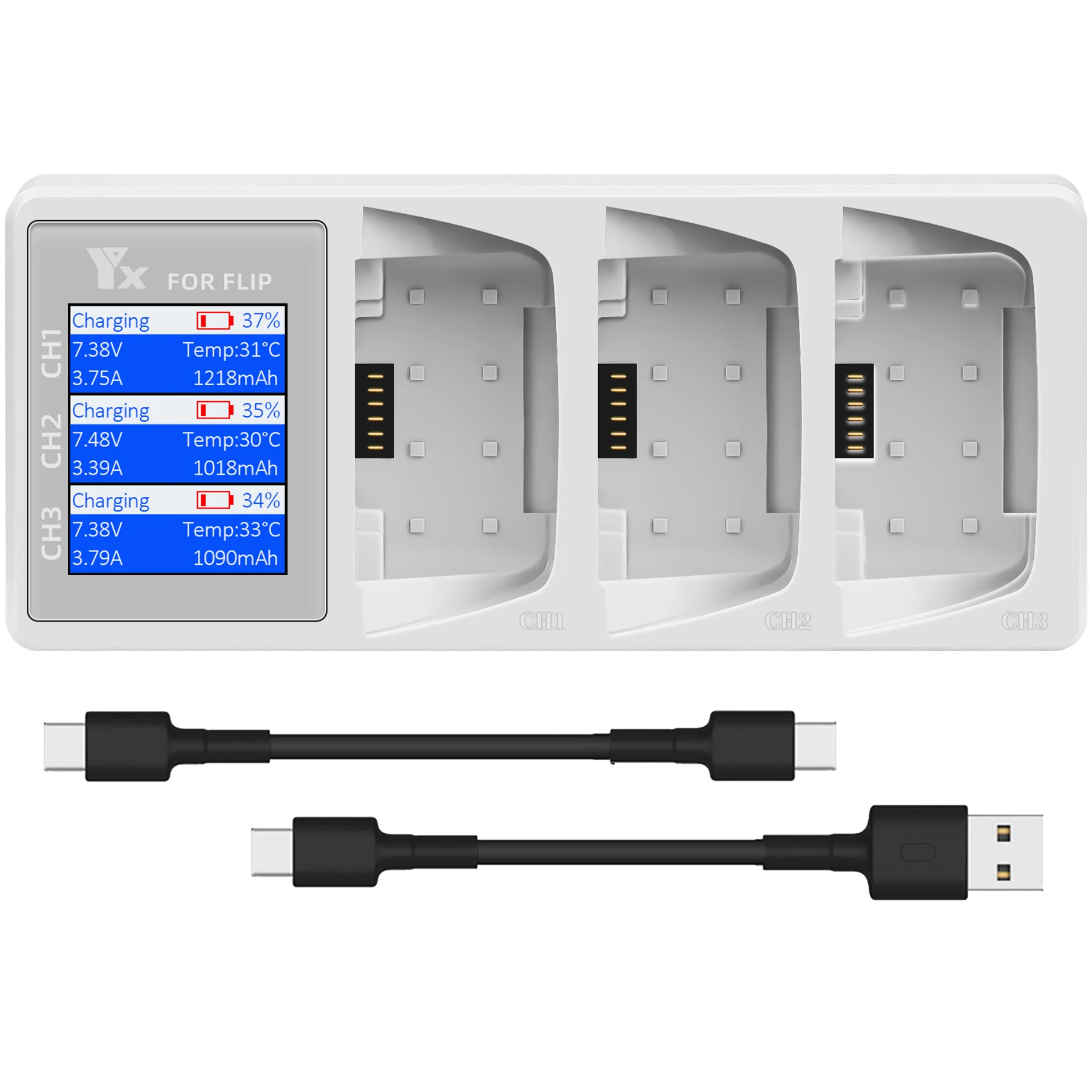 

Зарядное устройство для DJI FLIP с цветным экраном, цифровым дисплеем и функцией управления зарядкой, док-станция для зарядки DJI FLIP