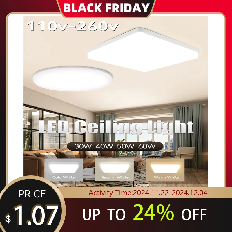 Led Ceiling Lamp Modern Square Ceiling Mounted lighting 110V 220V Led Lights 18W 30W 50W Indoor Lighting For Living Room Bedroom