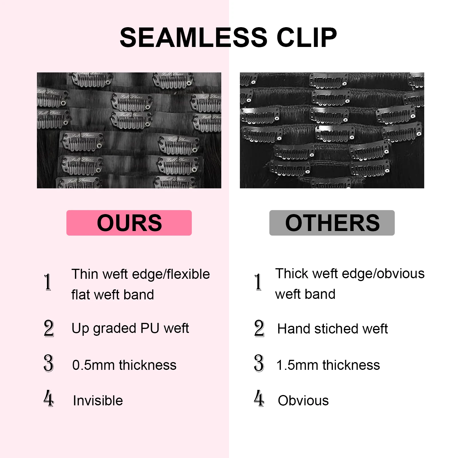 14A العظام مستقيم كليب في الشعر البشري 2/3/5/9 قطعة/المجموعة 100% طبيعة اللون البرازيلي عذراء بو غير مرئية الشعر التمديد النسيج #6