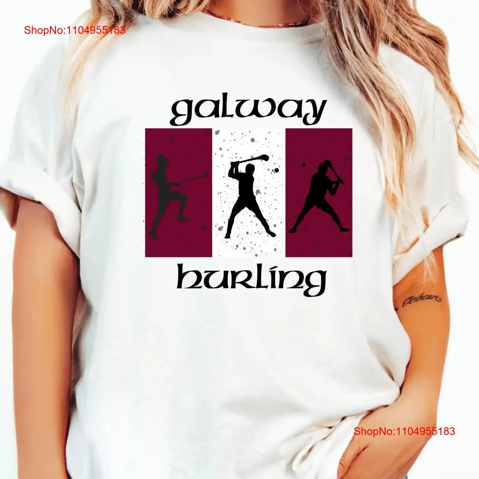 تي شيرت Galway Hurling s أيرلندا الأيرلندية Gaelic رياضي عتيق مغسول للجنسين كاجوال قليلاً متعدد الاستخدامات أوم ممتد