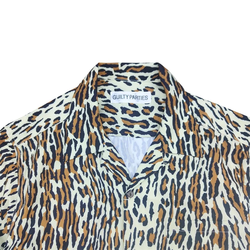 WACKO MARIA Autumn Winter Leopard Hawaii Long Sleeve Shirt Best Quality Fashion Lapel Mens Womens Cardigan Shirt