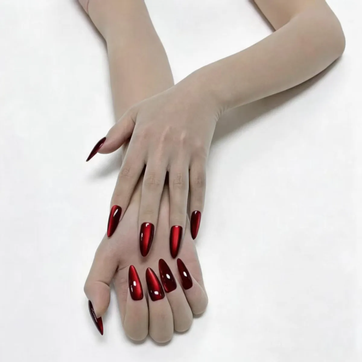 

Ultra-thin seamless anti-hook sock gloves, 3D cat-eye nail gloves, fashionable five-finger sock gloves, Halloween gloves