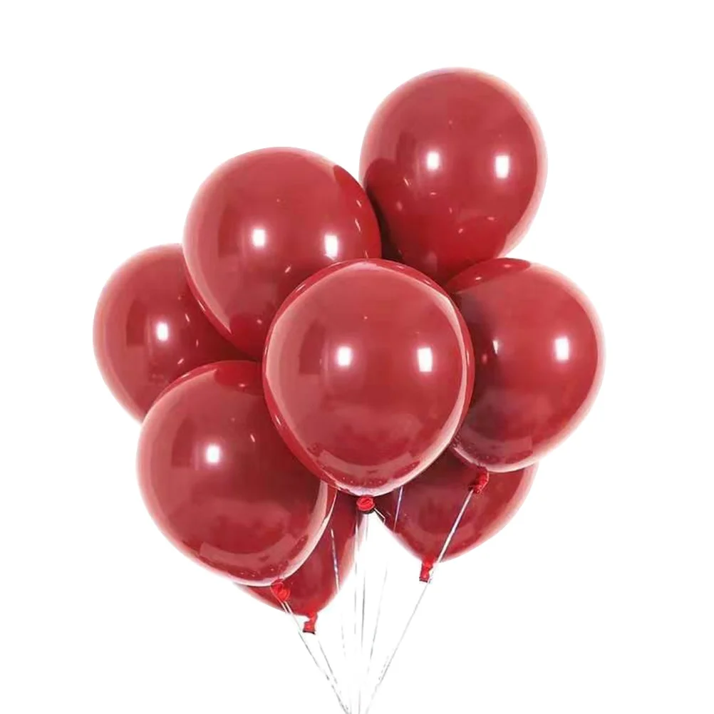 

50 Pcs Garnet Red Balloons Natural Latex Wedding Party Decorative Balloons Romantic Gorgeous DIY Projects