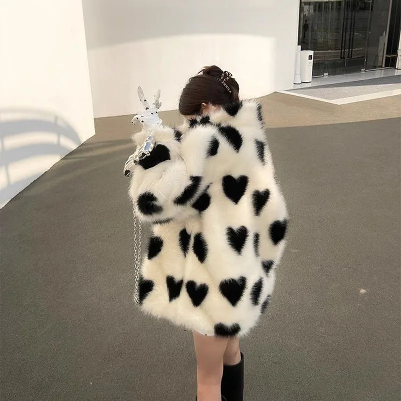 Love Environmental Protection Mao Mao Jacket Women's Outwear Autumn Winter New Imitation Fur Coat Fashion Loose Thick Warm Coat