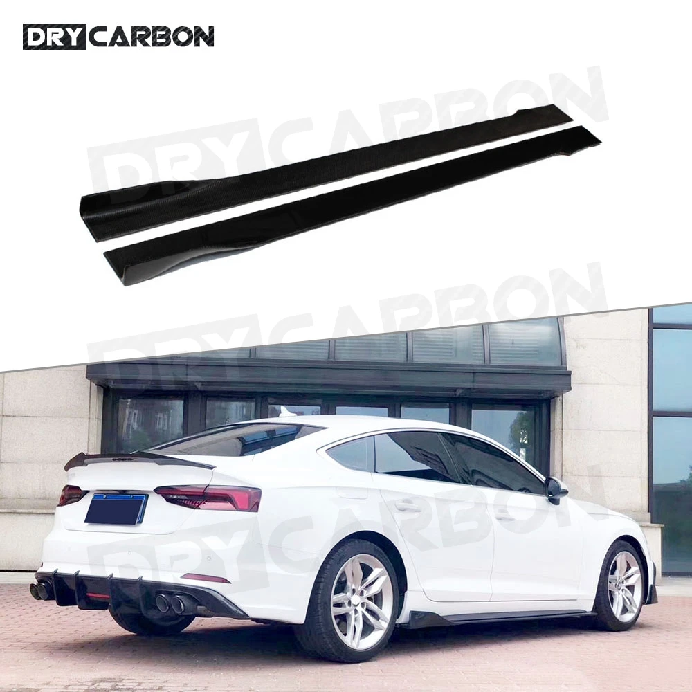 

2Pcs/Set Carbon Fiber Car Side Skirts Extension Body Apron Lip for Audi A5 Sline S5 RS5 Car Styling FRP Bumper Prodect