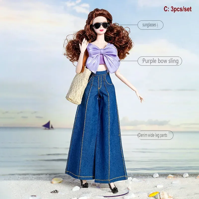 New 30cm Doll Clothes Summer Denim Skirt Girl Dresses for Barbie Dolls Blythe/PP/supermodel Dolls Accessories Toys