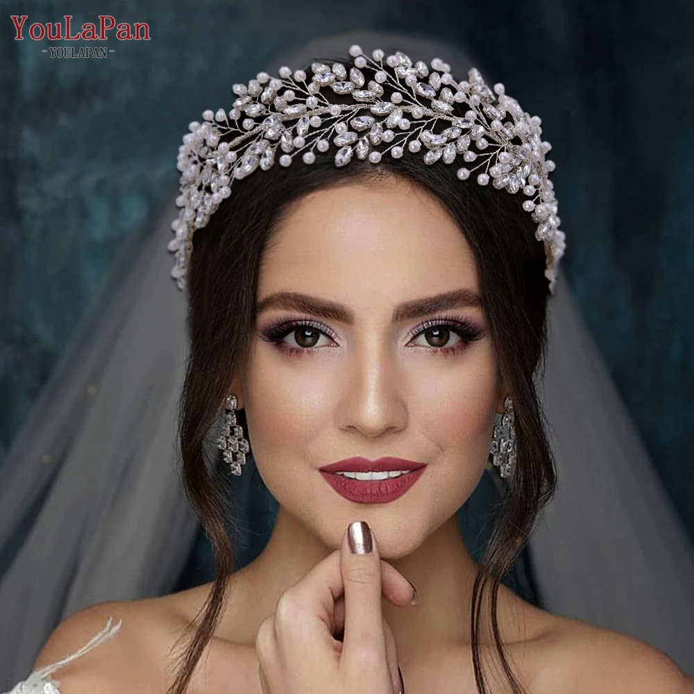 

YouLaPan Popular Bridal Headband Pearl Beads Handmade Hairbands Luxury Women Headdresses Jewelry Wedding Hair Accessories HP446