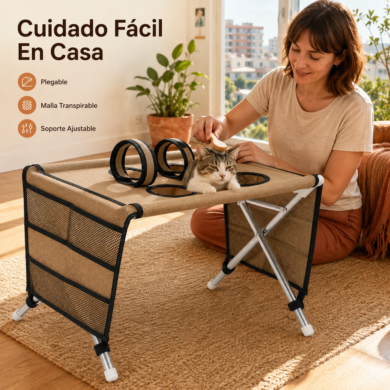 Portable Foldable Pet Grooming Stand Stainless Steel Breathable Hammock For Dog Cat Nail Trimming Bathing Daily Home Care Gift