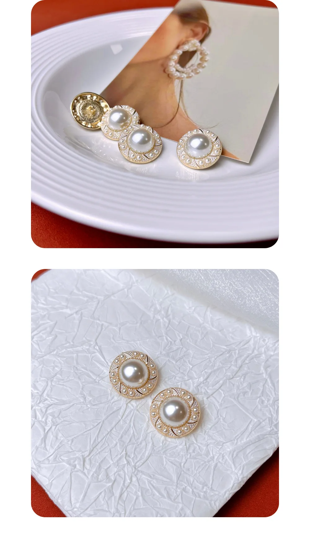 10 Stück Metallknöpfe zum Nähen, modische Kleidung, DIY-Handwerk, Pullover, eingelegte Perle, dekorative Rundheit, hochwertiges Knopfzubehör – Detail 3
