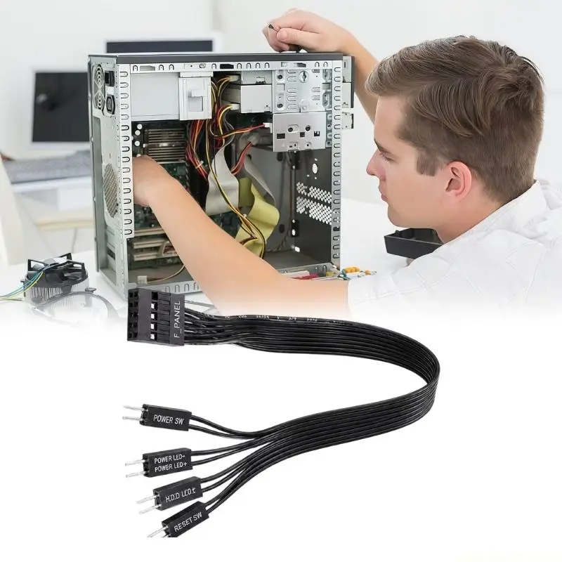Front Panel Header Cable for F_PANEL Power Adapter and HDD LED Wiring