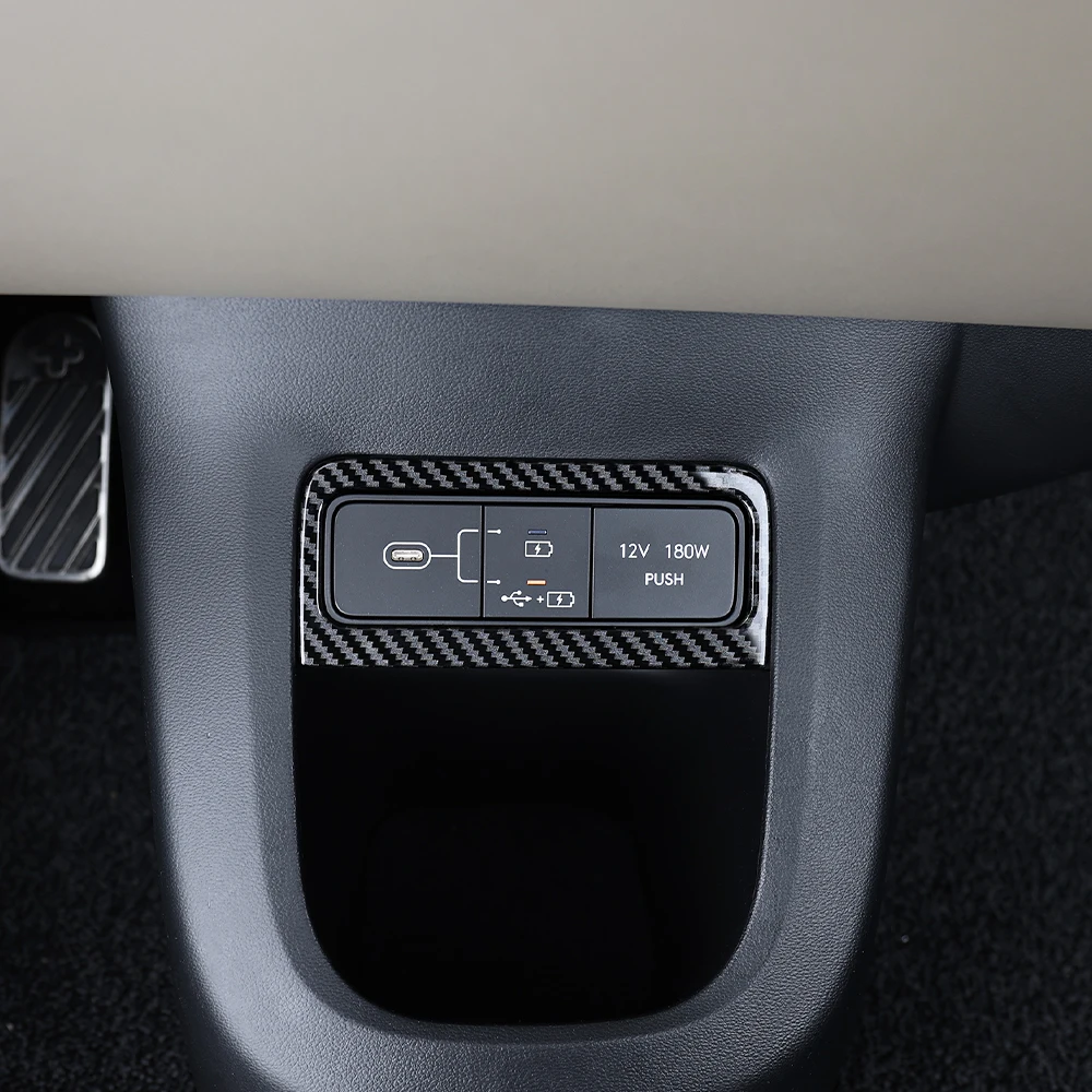 

For Hyundai IONIQ5 PE 2025 LHD ABS Car Front Charging Port USB Phone Charger Socket Frame Cover Trim Interior Styling Accessory