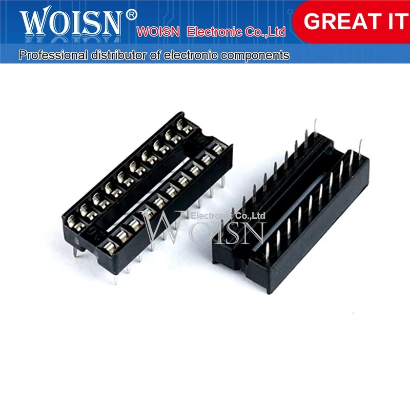 50PCS IC socket integrated block in-line DIP single-chip microcomputer chip flat foot base sub 20P narrow