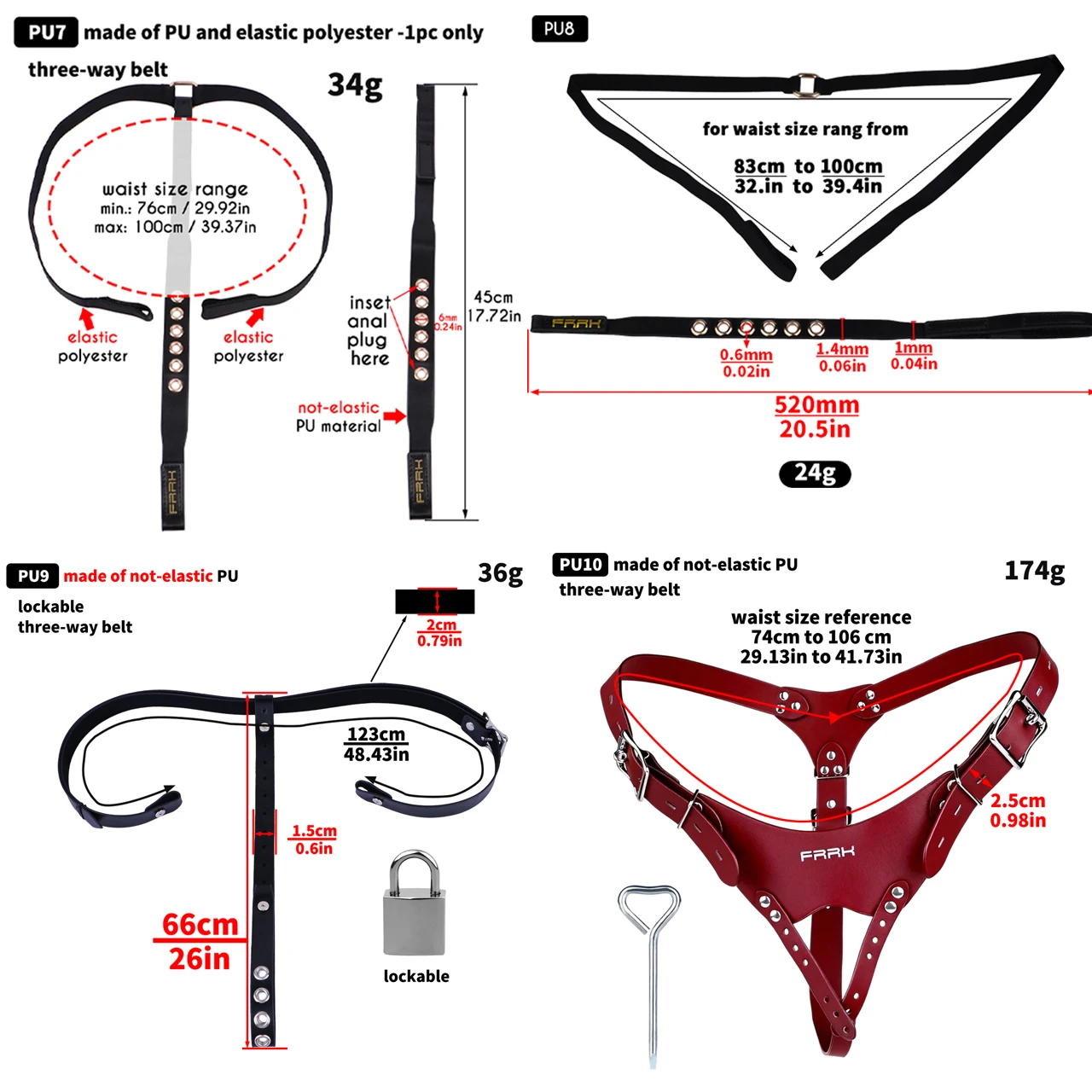 FRRK BDSM Femboy Chastity Belt PU Leather Multi-Style Penis Lock Assisted Restraint T-Pants Adult Game Erotic Accessory For Men image 2