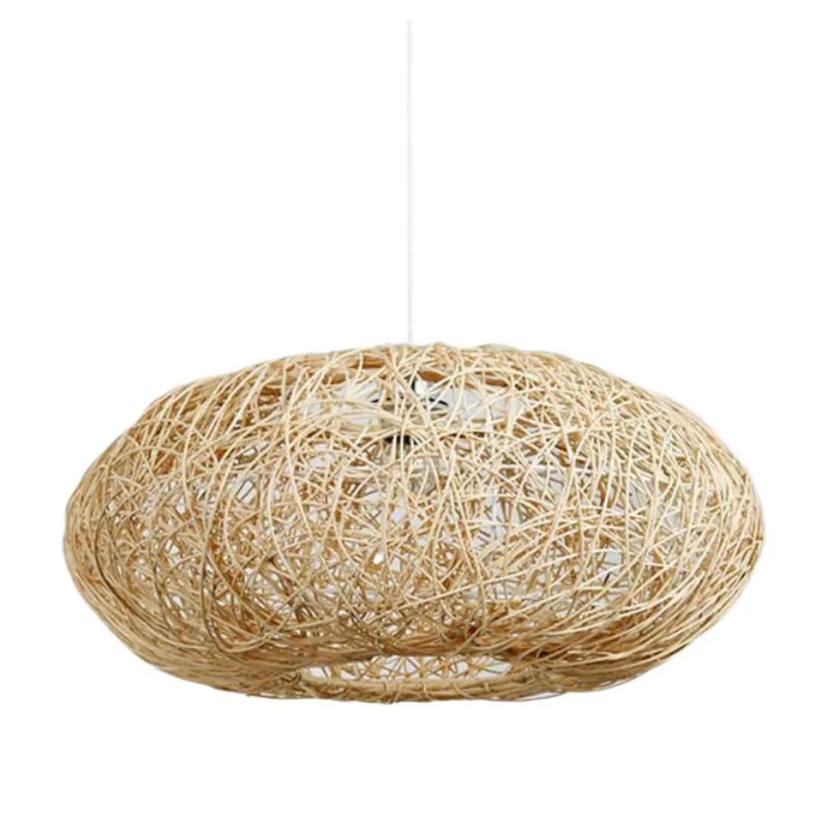 Rattan Pendant Lamp Weave Retro Chandelier Hanging Lighting Fixture for Bedroom Dining Room Kitchen Hotel