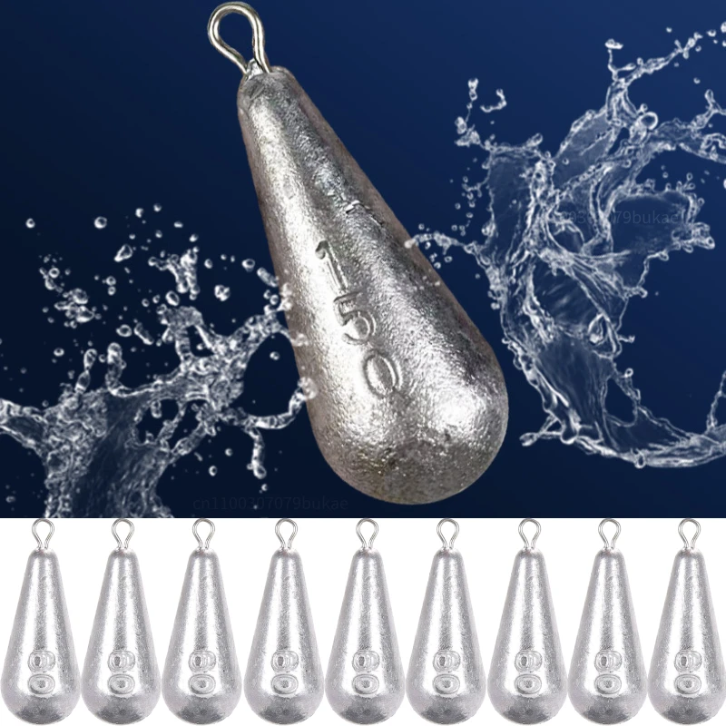 

10PCS Fishing Weights Lead Sinker 10g 15g 20g 30g 40g 50g 60g 70g 80g Long Casting Fishing Sinker Water Drop Shaped Lead Weight
