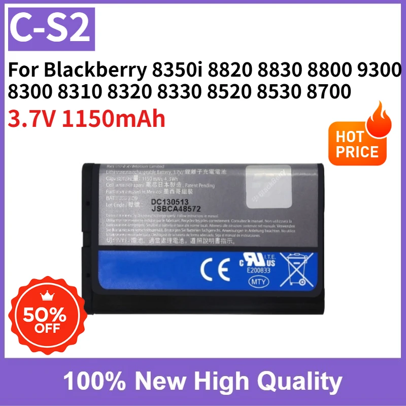 1-5PCS C-S2 Batería de 1150mAh para Blackberry 8350i 8820 8830 8800 9300 8300 8310 8320 8330 8520 8530 8700 Batería para teléfono móvil
