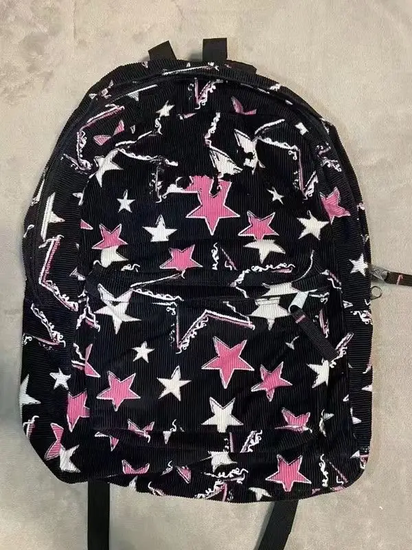 Bomo Y2K Star Damen Rucksack High Street Fashion Mix Farben Rucksäcke für Damen ästhetische Drucke vielseitige lässige Frauen tasche