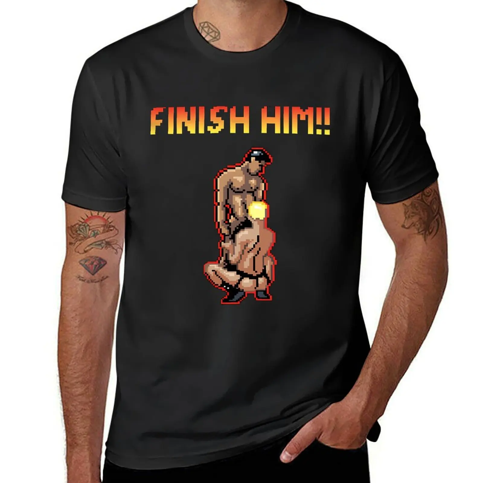 Finish Him T-Shirt Blouse heavyweights Short sleeve tee customs design your own Men's t-shirts