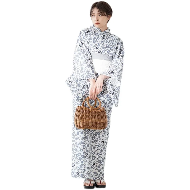 

Японское традиционное кимоно юката, женское кимоно из чистого хлопка в формальном стиле, японская одежда для путешествий в стиле ретро
