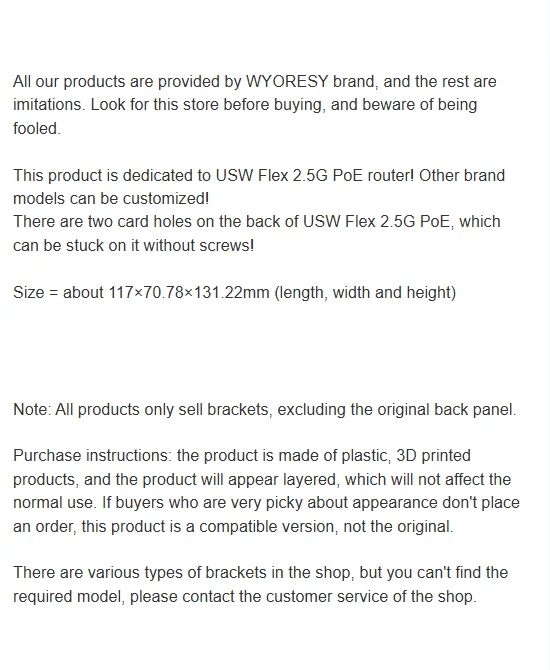 WYORESY for UniFi (USW-Flex-2.5G-8 / USW-Flex-2.5G-8-PoE) Ethernet Switch Custom Wall Storage Bracket Buckle Fixed Network