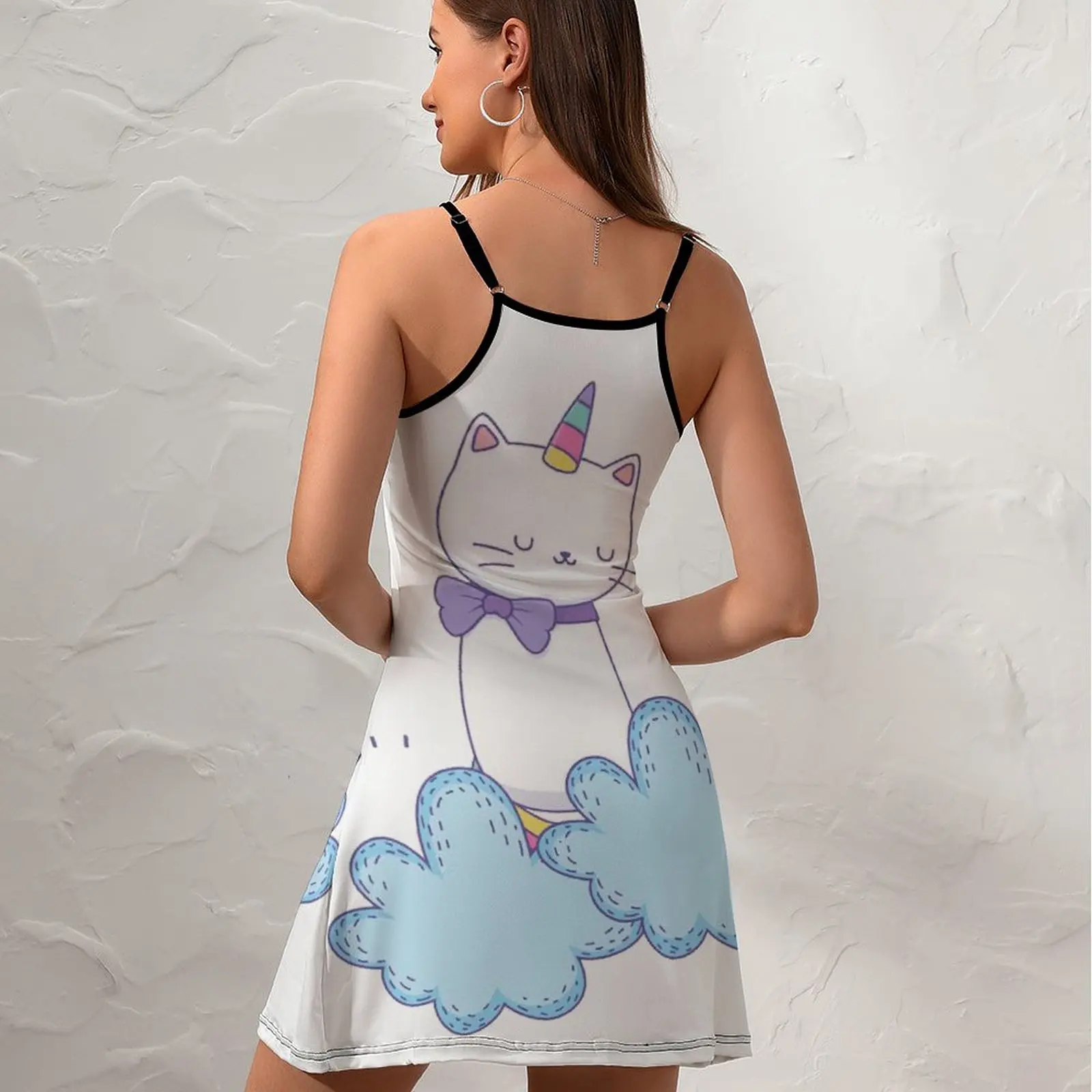 Exotic Divertidos De Cat Unicornio For Sale  Women's Sling Dress Funny Geek  Vacations  Woman's Dress Dresses Unique