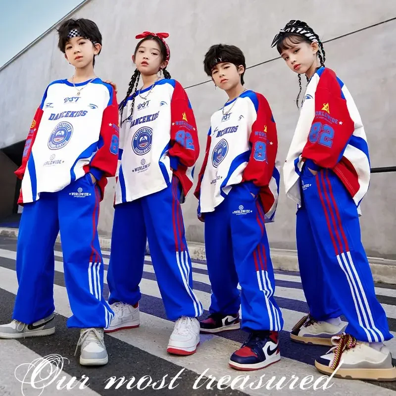 Kids Boys Girls Sets T-shirt Pant Teen Streetwear Sport Suits Sweatshirt Sweatpant Tracksuits Children Dance Clothes Costumes