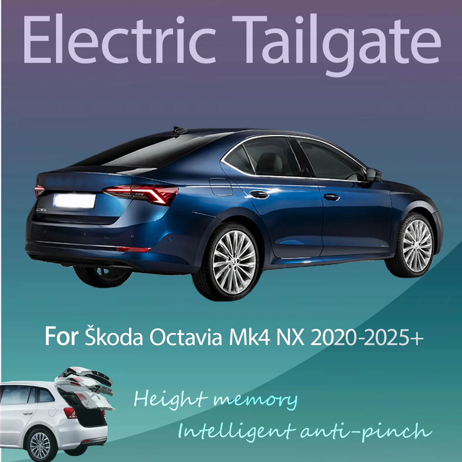 For Skoda Octavia Mk4 NX 2020-2025+ Electric Tailgate with Sensor Trunk Anti-pinch Memory Height Intelligent Operation
