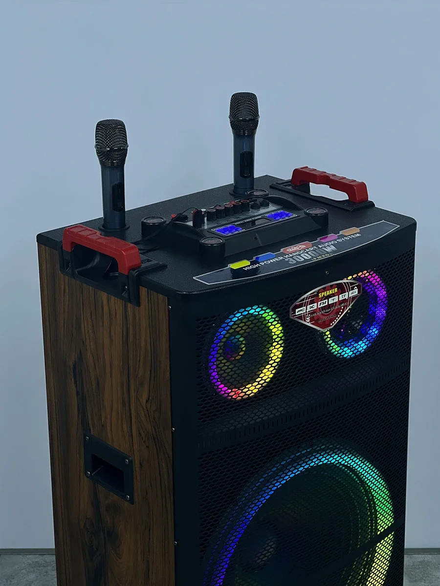 

18 Inch SS-A18 Plastic BT Rechargeable Trolley Speaker Hi-Fi Portable Audio Outdoor Stereo Speaker With Colorful LIGHT