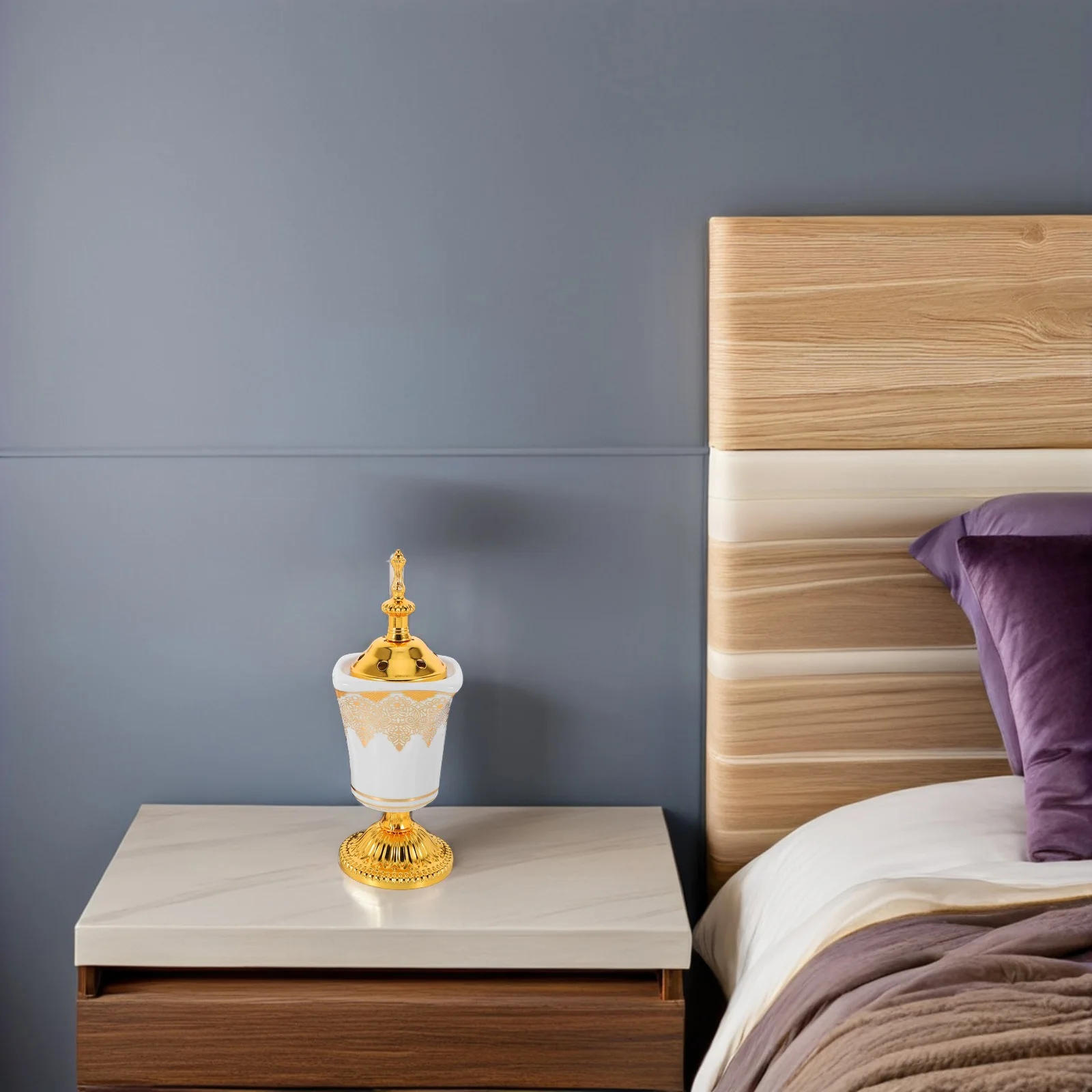 

Electric Incense Burner Small Ceramic Censer Middle Eastern Style for Bedroom Living Room Home Decorative Plug in Burner