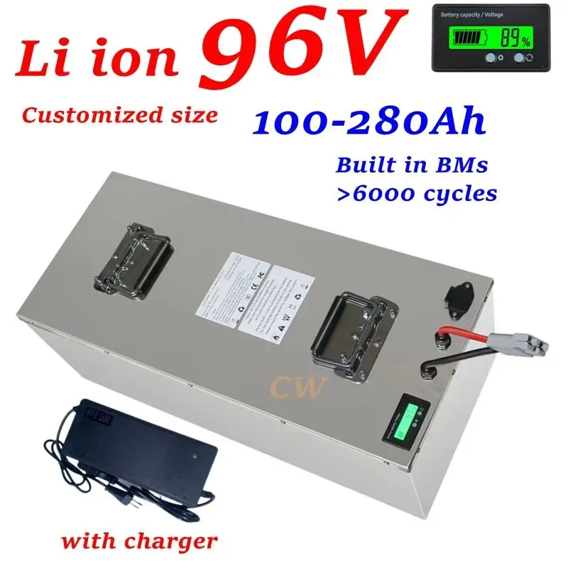 

26S 96V 200Ah Battery 60Ah 80Ah 100Ah 120Ah 150Ah 280Ah Lithium Ion Batteria for 9KW 19KW EV Motorcycle Tricycle Tour Bus,EV