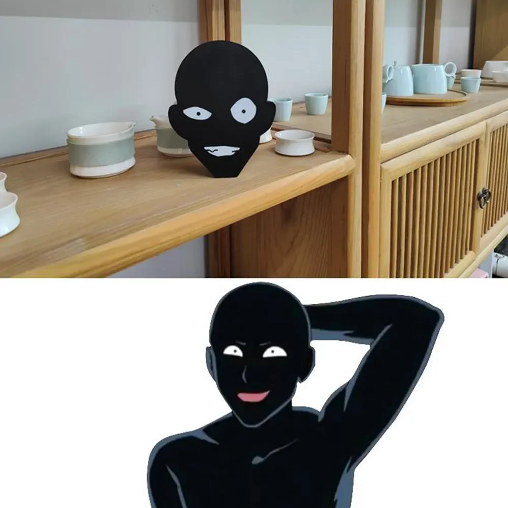 Creative Table Lamp Cartoon Man in Black Prisoner Night Light for Home Ornament Room Decoration Light Charging LED Novelty Lamp