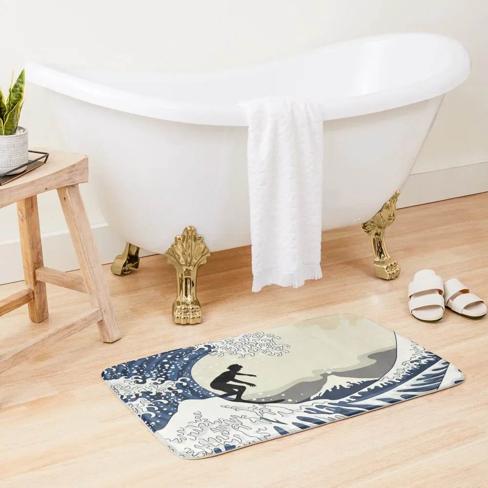 

The Great Surfer of Kanagawa Bath Mat Non-Slip Shower Bedroom Carpet Mat