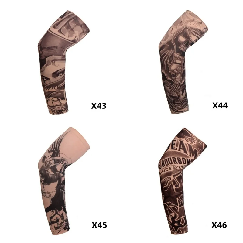 Mangas de tatuaje de brazo de flores para hombres y mujeres, calentadores de brazo sin costuras para montar al aire libre, protector solar,