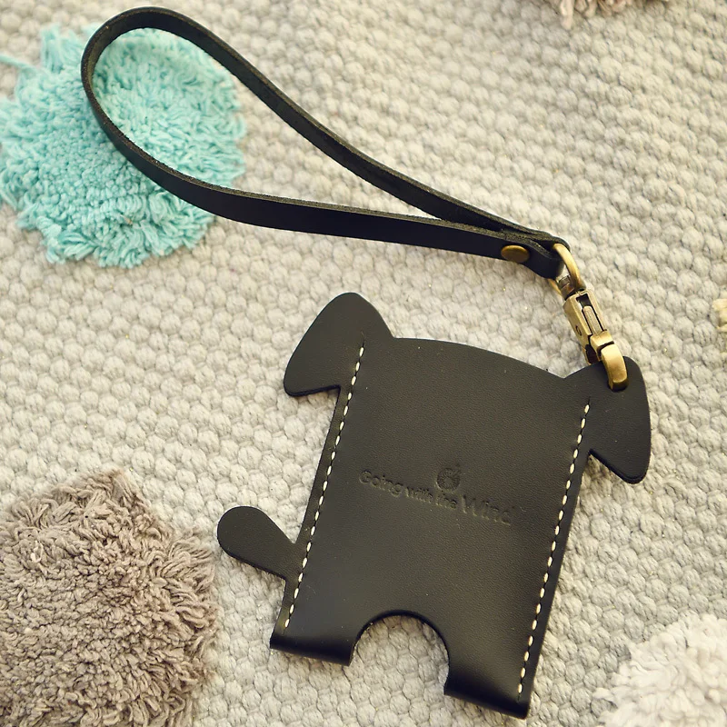 leather-bus-card-holder-lanyard-access-control-card-protective-case-keychain-women's-neck-hanging-creative-cute-card-bag