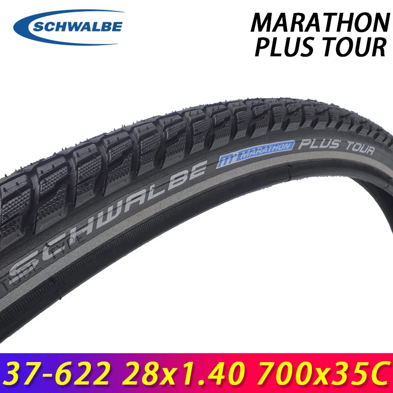 

SCHWALBE MARATHON PLUS TOUR 28" Inch 37-622 28x1.40 700x35C Black Reflex Wired Bicycle Tire for Travel Bike Cycling Parts