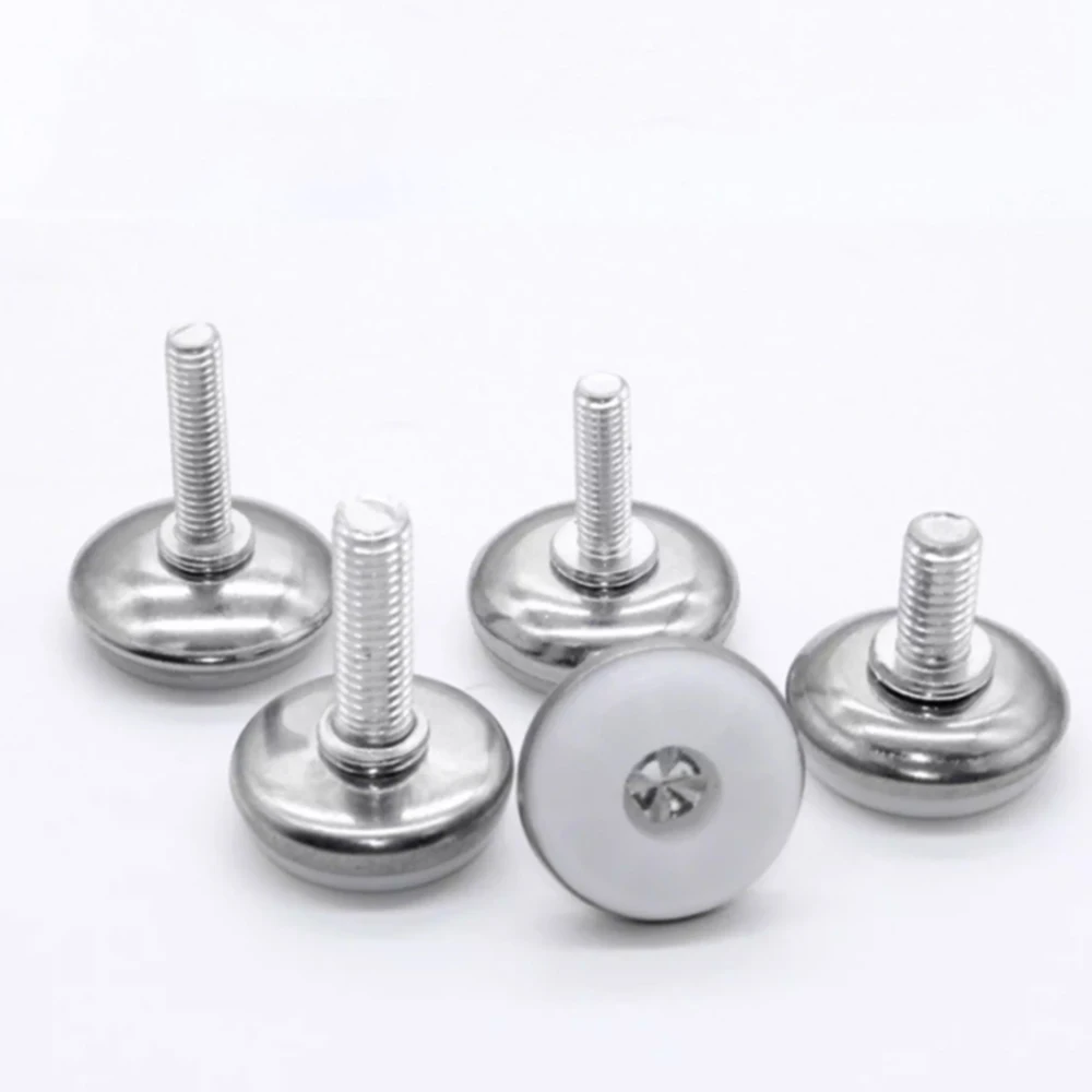 20Pcs M6 M8 M10 Stainless steel Adjustable Furniture Feet ABS Base Levelers Thread Length 15-40mm Furniture Sofa Leg Feet