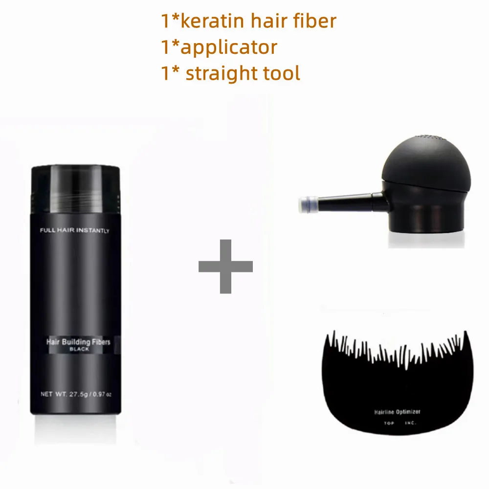 27.5g  Hair Fibers Kit Regrowth Powders Keratin Applicator Hair Building Fibers Spray Pump Hair Growth Hair Care Dropshopping