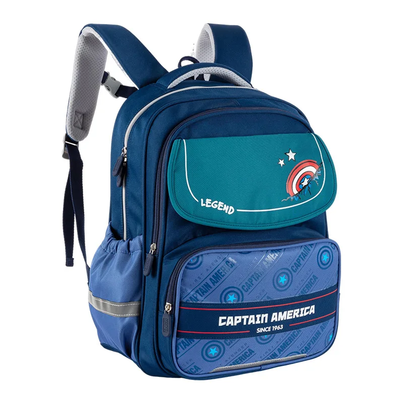Marvel Leisure Boy School Bag Primary Middle High Student Shoulder Orthopedic Backpack Spider Man Captain America Light Mochilas